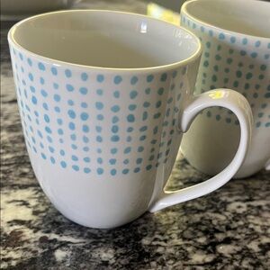 NWOT Pair of Blue Polka Dot Mug Set by Balvery